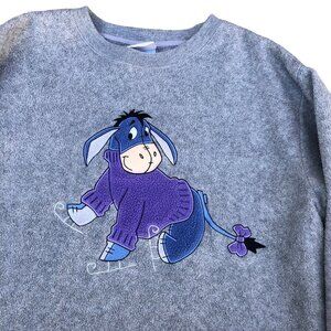 VINTAGE Disney Embroidered Fleece Winnie the Pooh Sweater Medium